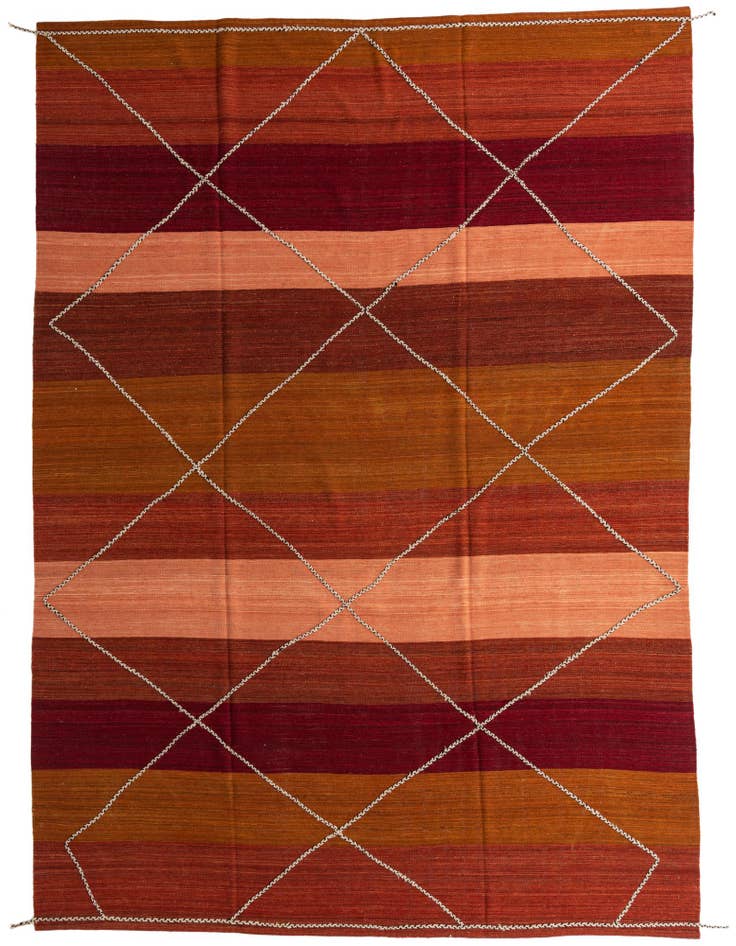 Detail image of 10' 1 x 12' 9 Hand Woven Kilim Modern Wool Rug
