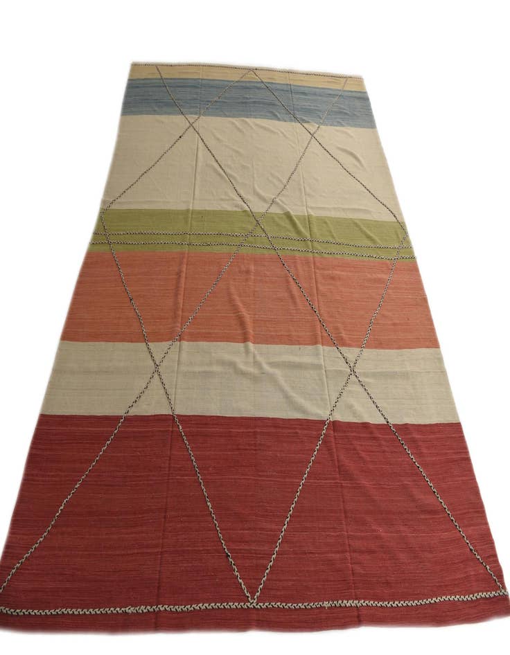 Detail image of 10' x 12' 9  Hand Woven Kilim Modern Wool Rug