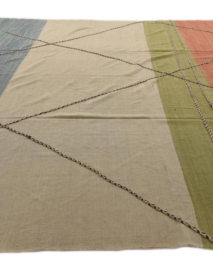 Detail image of 10' x 12' 9 Hand Woven Kilim Modern Wool Rug