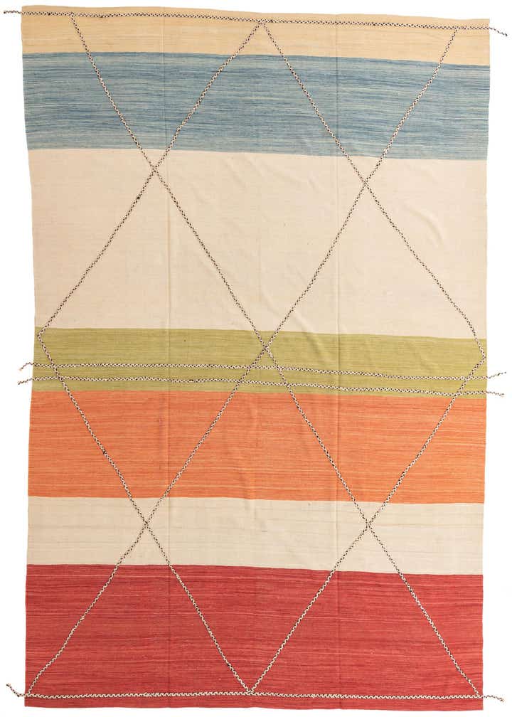 10' x 12' 9 Hand Woven Kilim Modern Wool Rug