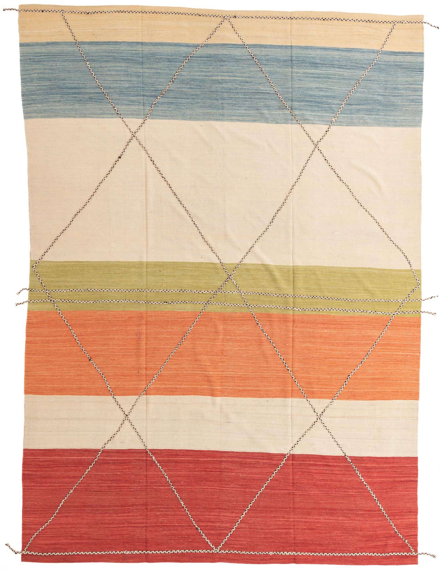 10' x 12' 9 Hand Woven Kilim Modern Wool Rug