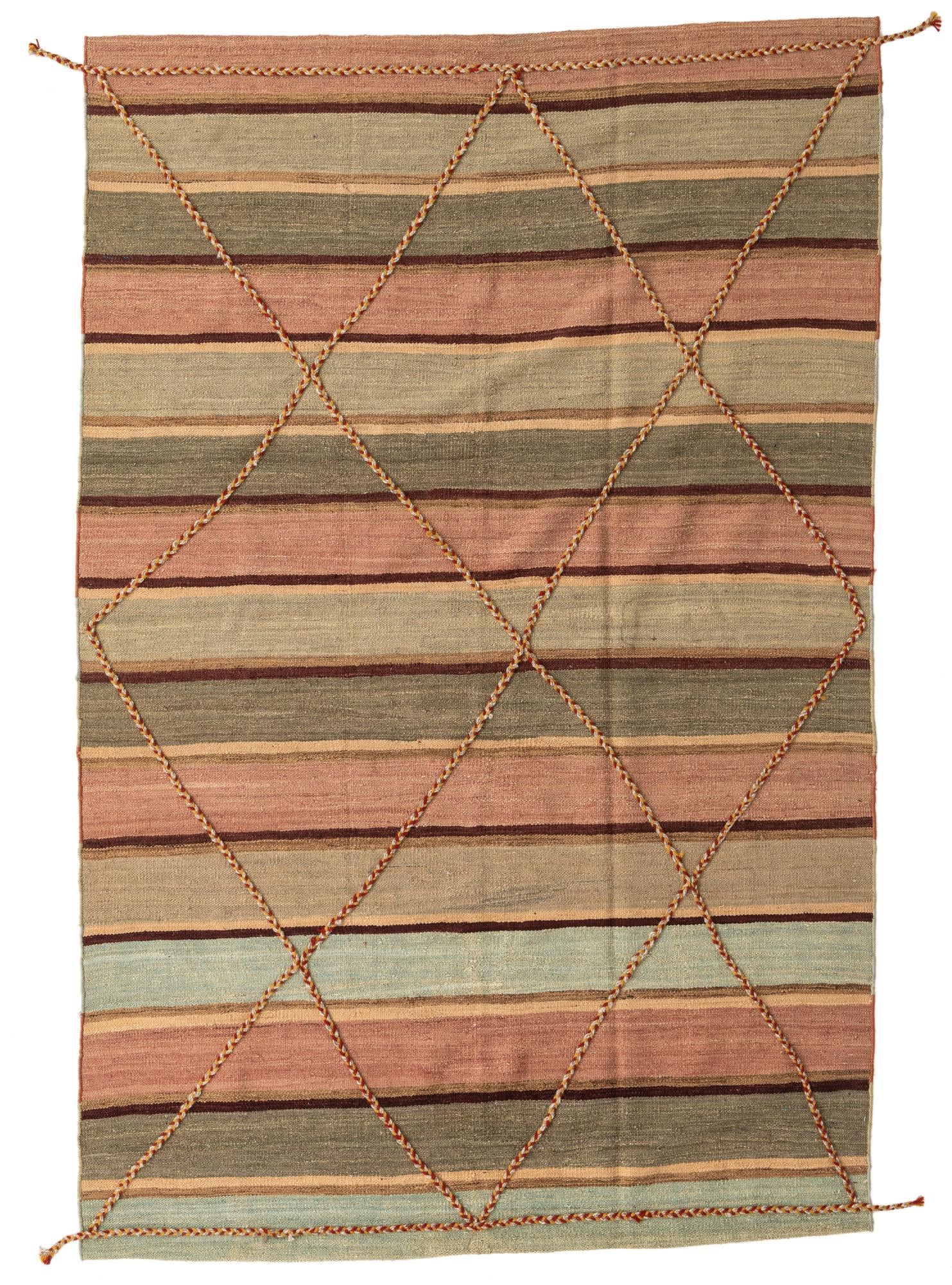 5' 7 x 8' 6 Hand Woven Kilim Modern Wool Rug
