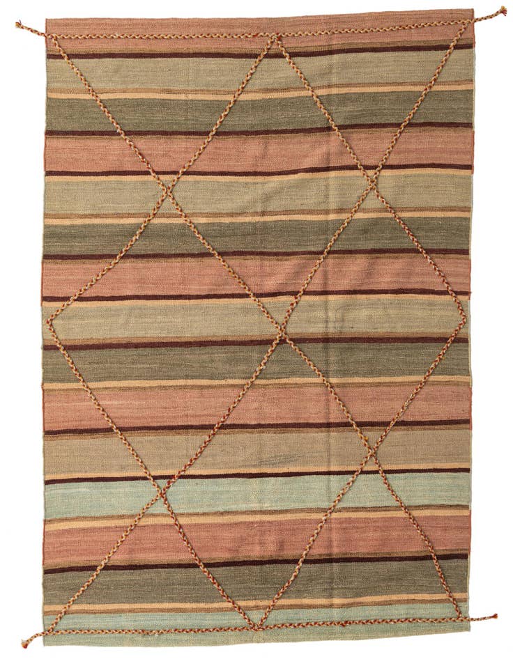 Detail image of 5' 7 x 8' 6 Hand Woven Kilim Modern Wool Rug