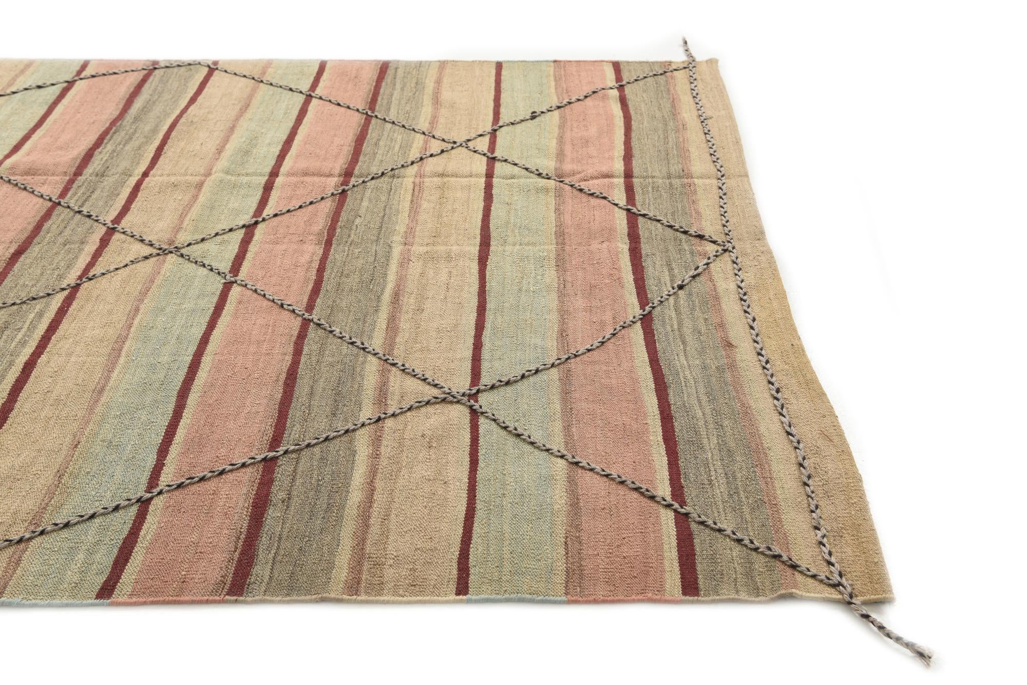 5' 9 x 8' 4 Hand Woven Kilim Modern Wool Rug