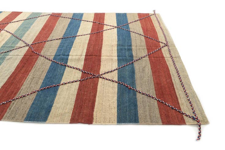 Detail image of 6' 3 x 9' 9 Hand Woven Kilim Modern Wool Rug