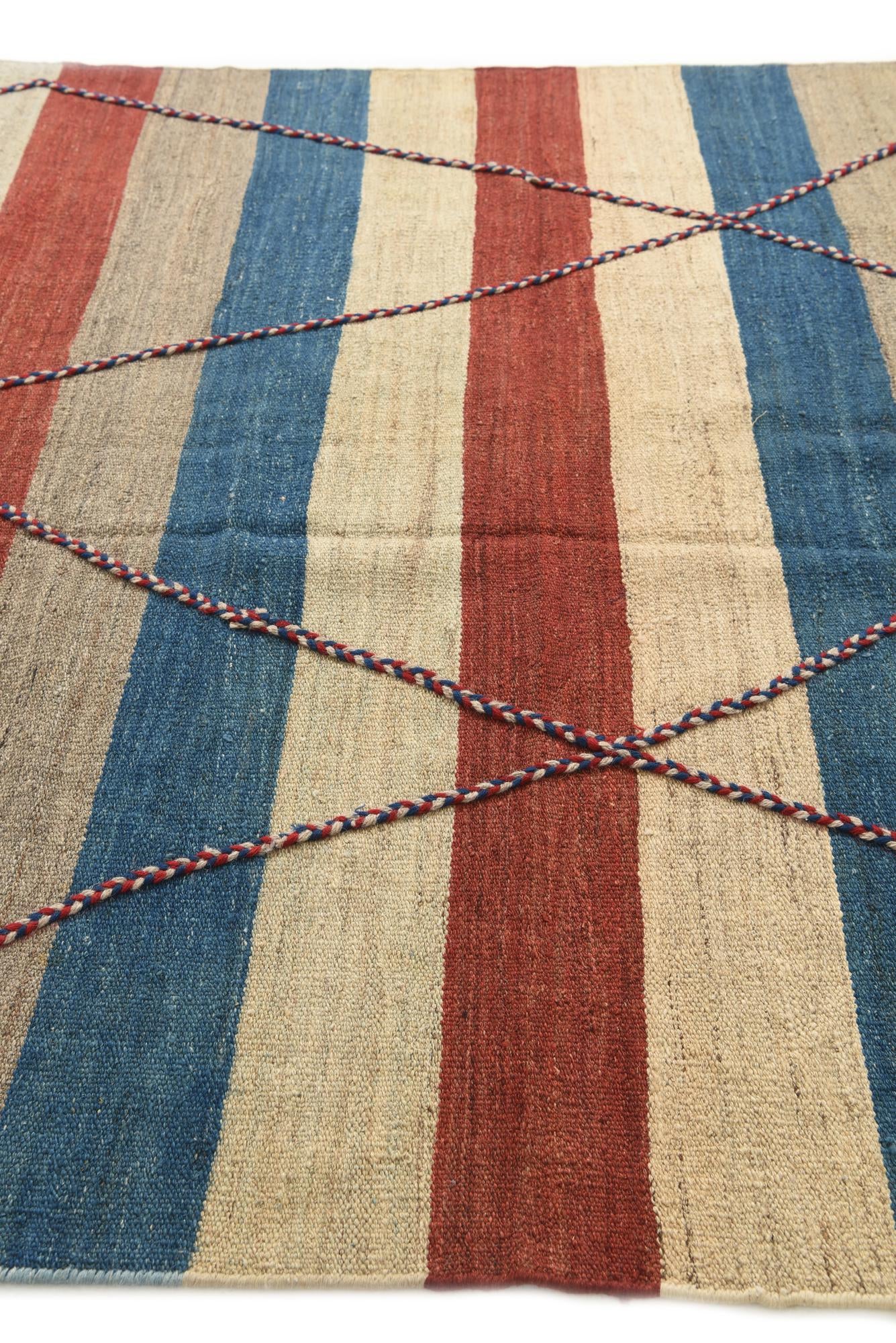 6' 3 x 9' 9 Hand Woven Kilim Modern Wool Rug