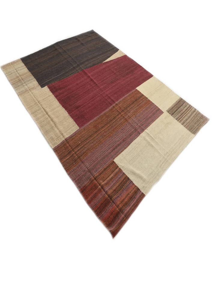 Detail image of 6' x 8'  Hand Woven Kilim Modern Wool Rug