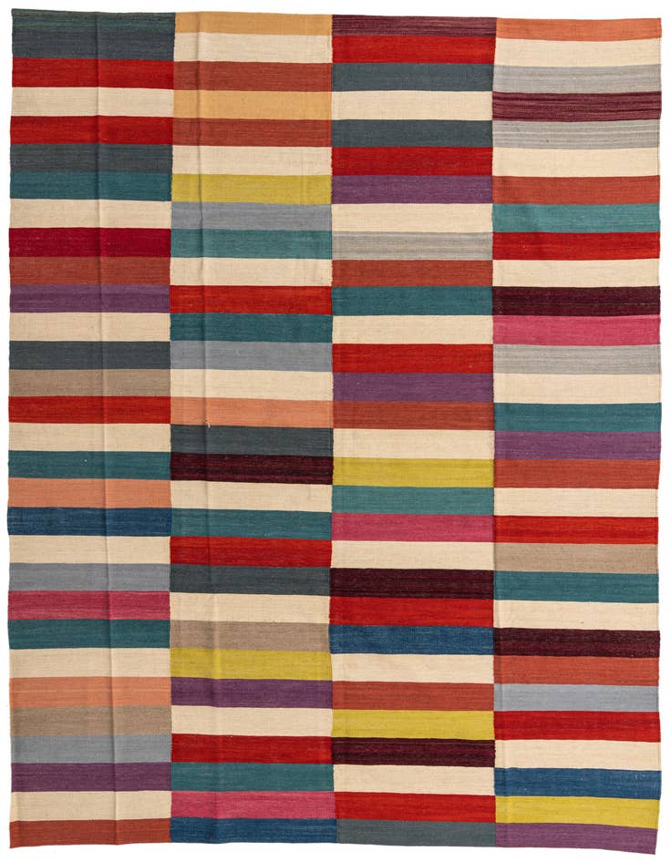 Detail image of 8' 3 x 11' 3 Hand Woven Kilim Modern Wool Rug