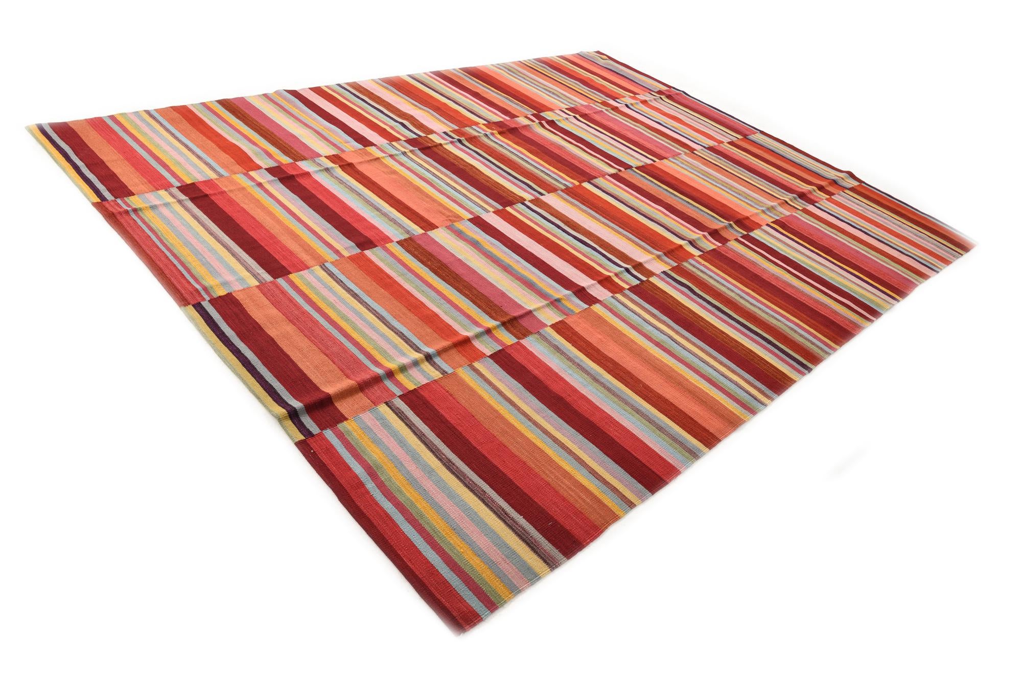 8' 7 x 11' 4 Hand Woven Kilim Modern Wool Rug