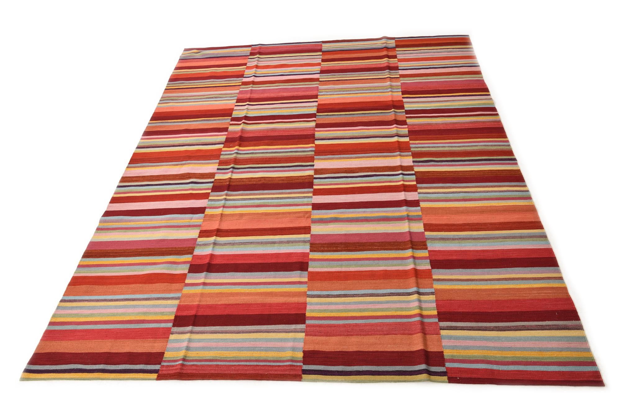 8' 7 x 11' 4 Hand Woven Kilim Modern Wool Rug