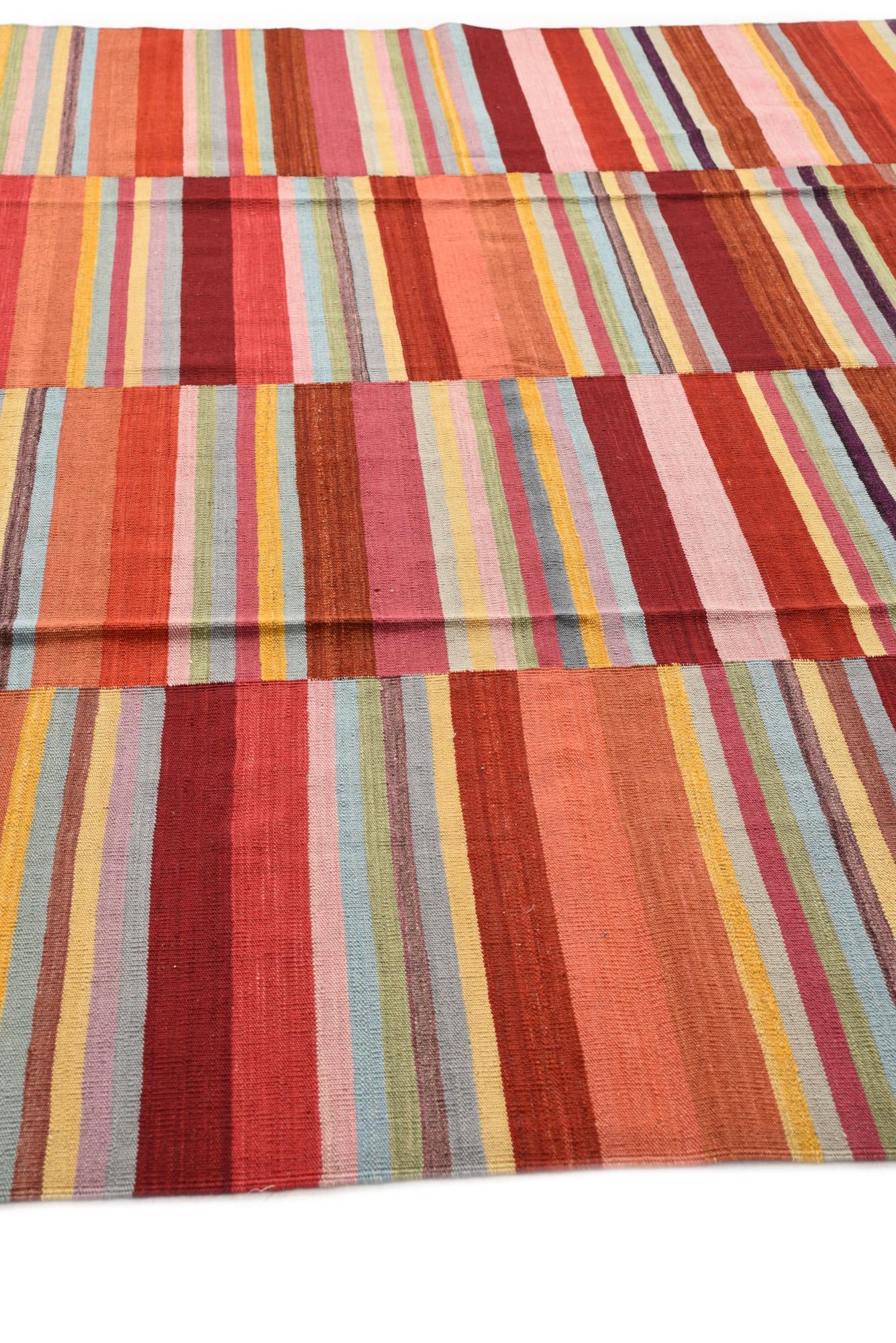 8' 7 x 11' 4 Hand Woven Kilim Modern Wool Rug
