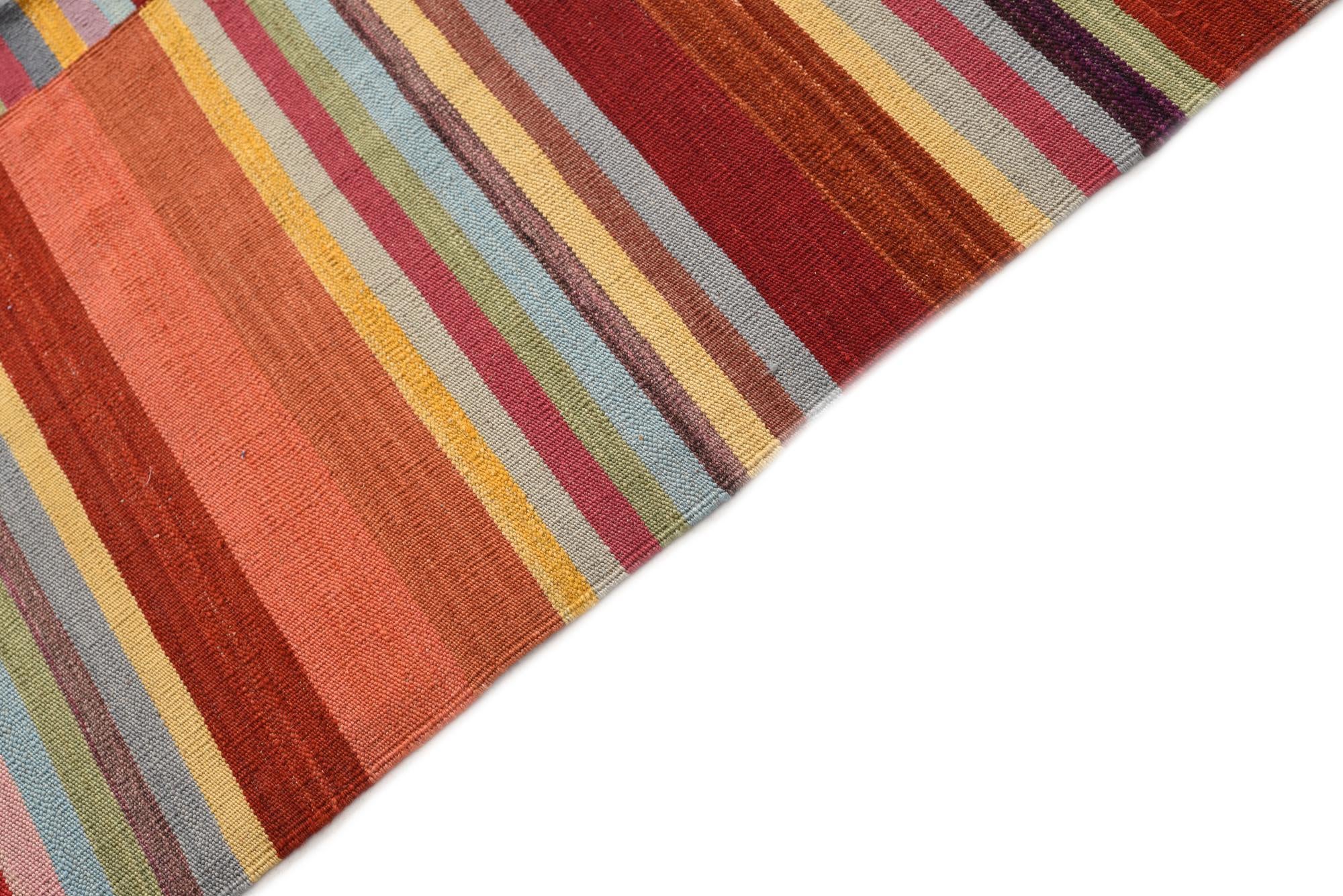 8' 7 x 11' 4 Hand Woven Kilim Modern Wool Rug