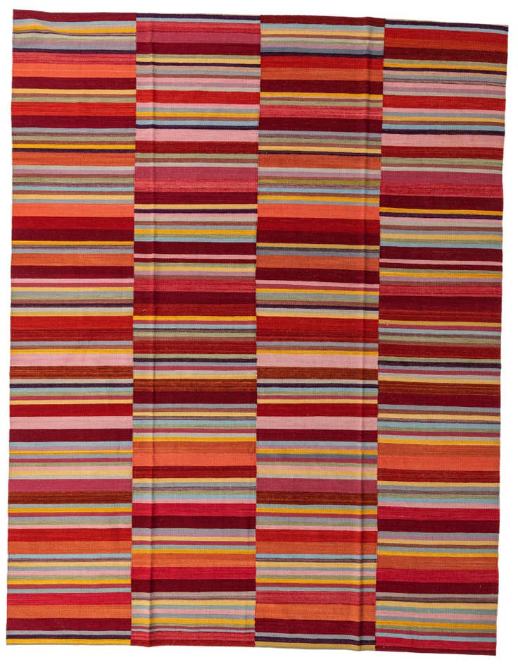 Detail image of 8' 7 x 11' 4 Hand Woven Kilim Modern Wool Rug