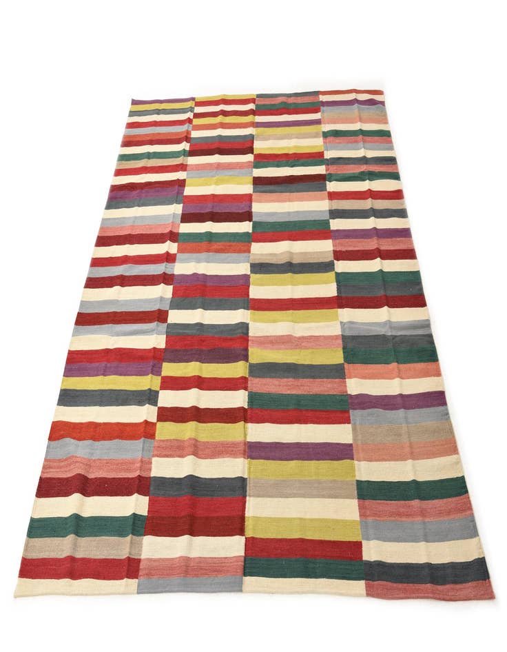 Detail image of 8' 2 x 9' 9  Hand Woven Kilim Modern Wool Rug