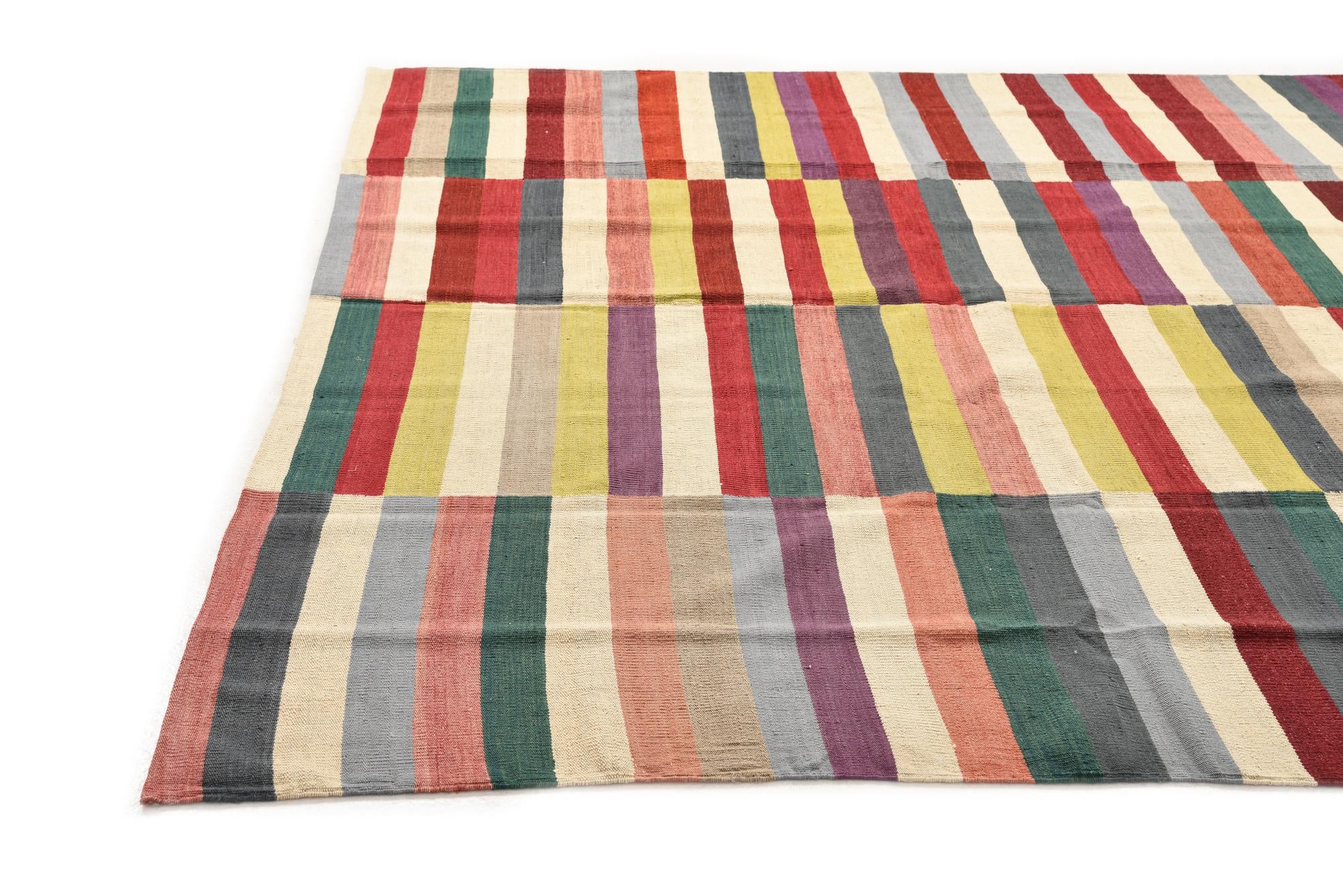 8' 2 x 9' 9 Hand Woven Kilim Modern Wool Rug