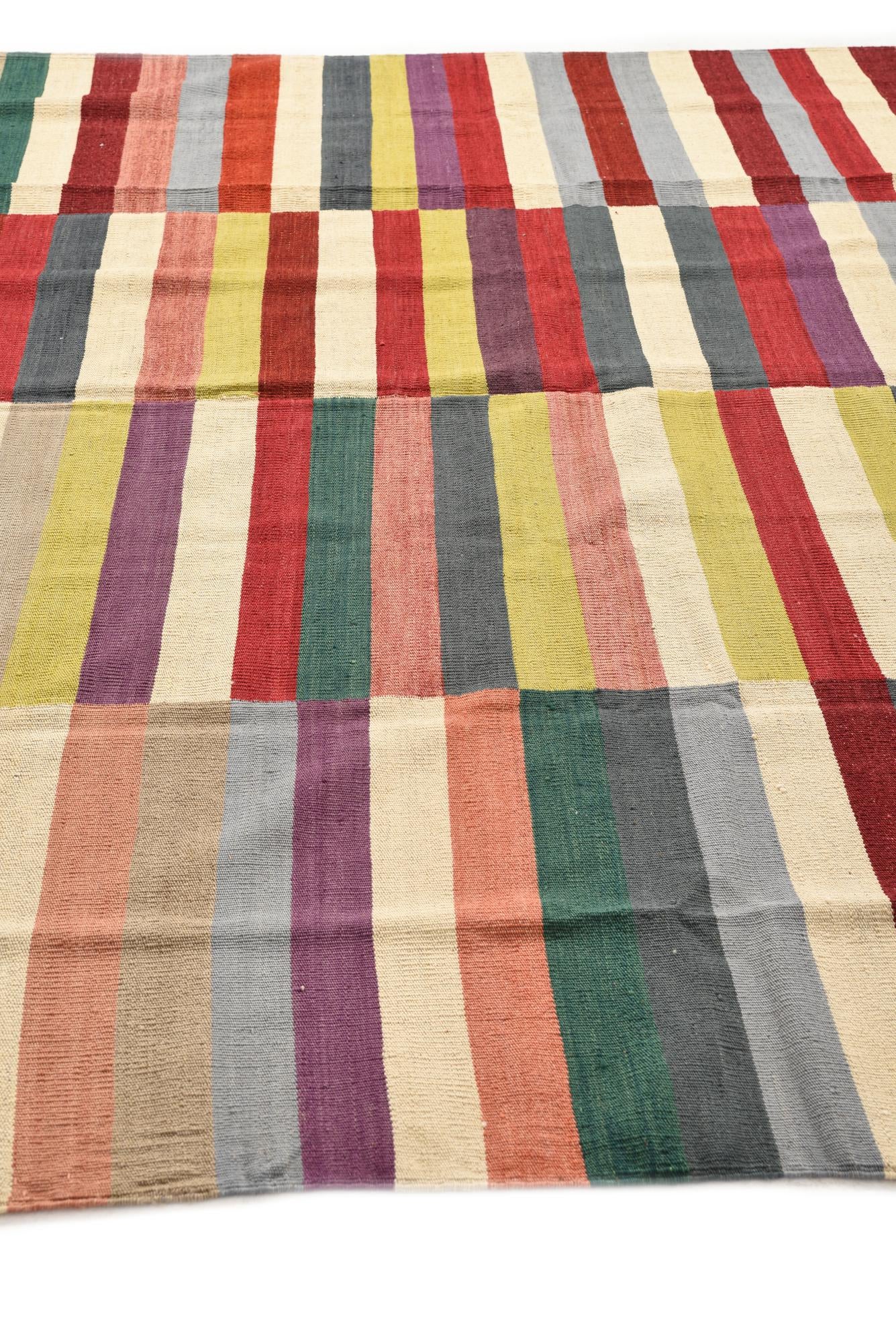 8' 2 x 9' 9 Hand Woven Kilim Modern Wool Rug