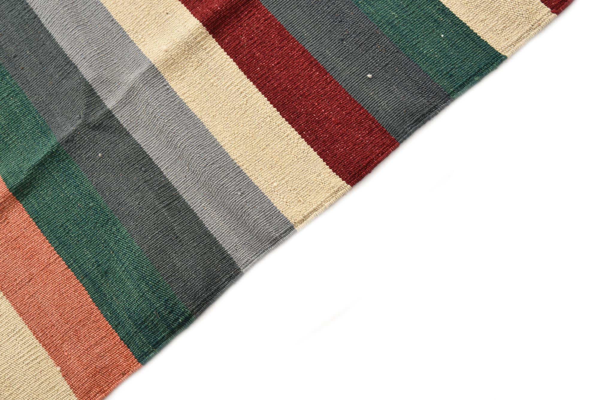 8' 2 x 9' 9 Hand Woven Kilim Modern Wool Rug