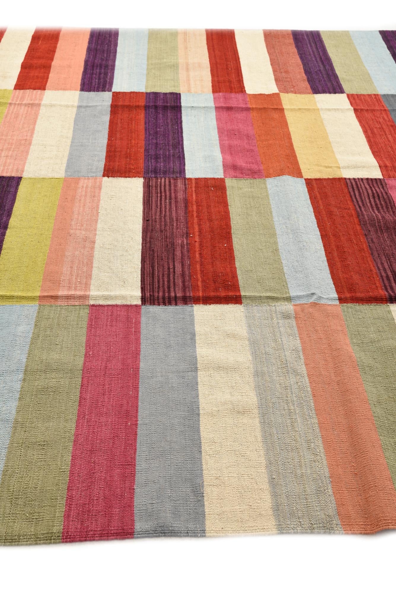 8' 7 x 11' 5 Hand Woven Kilim Modern Wool Rug
