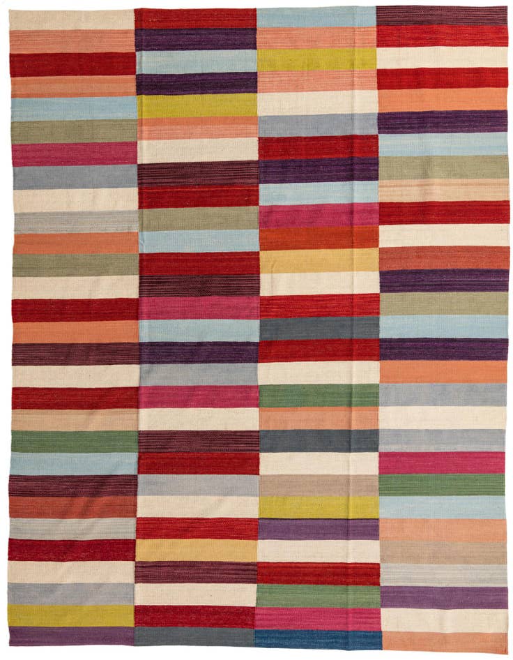 Detail image of 8' 7 x 11' 5 Hand Woven Kilim Modern Wool Rug