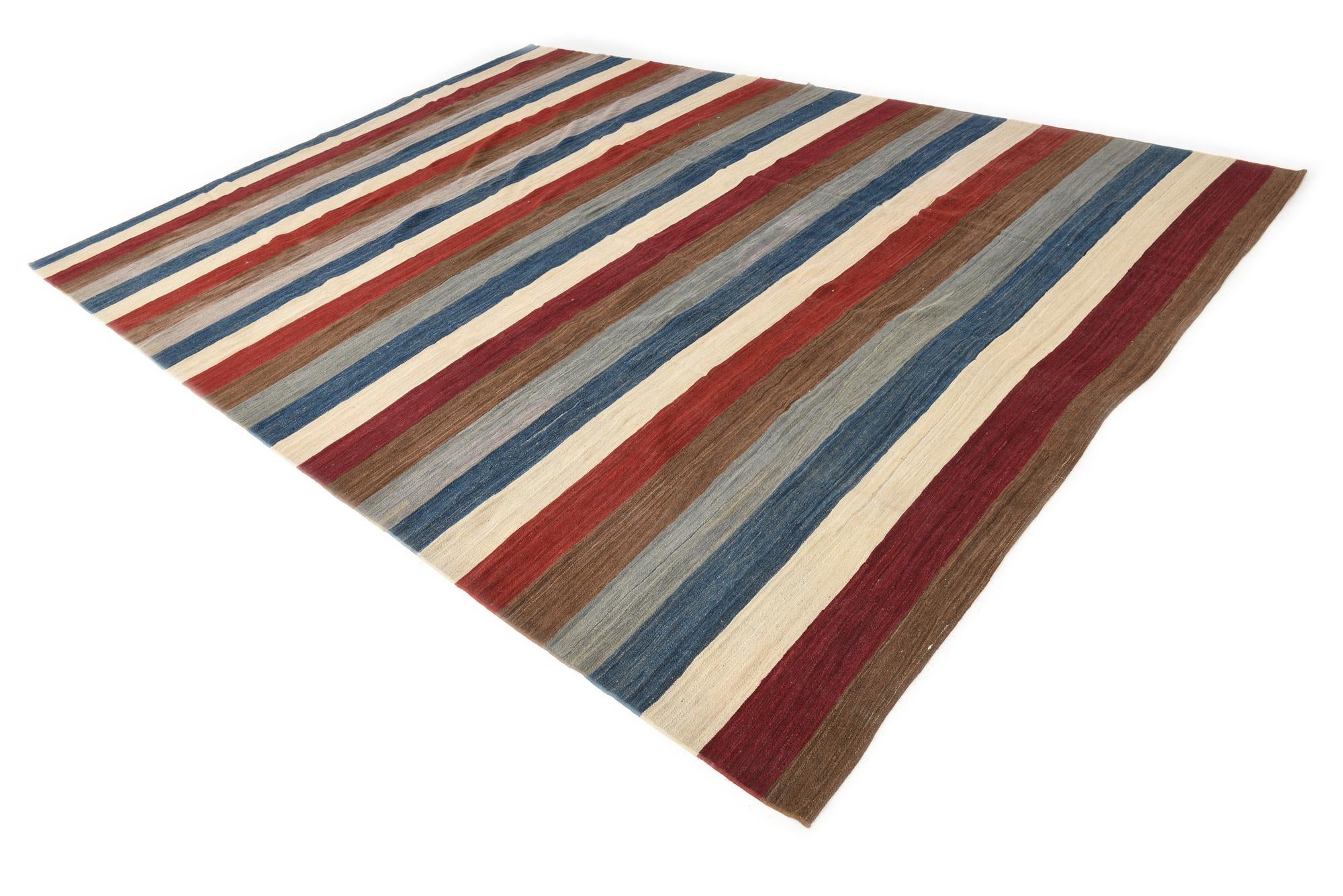 9' 8 x 13' 1 Hand Woven Kilim Modern Wool Rug