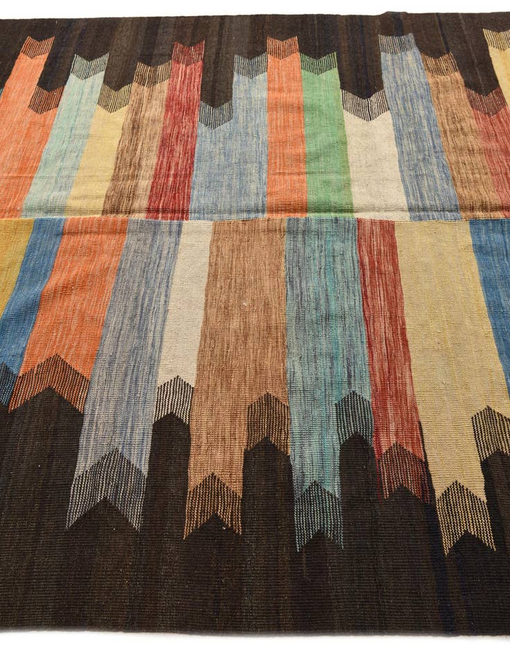 Detail image of 6' 9 x 9' 7 Hand Woven Kilim Modern Wool Rug