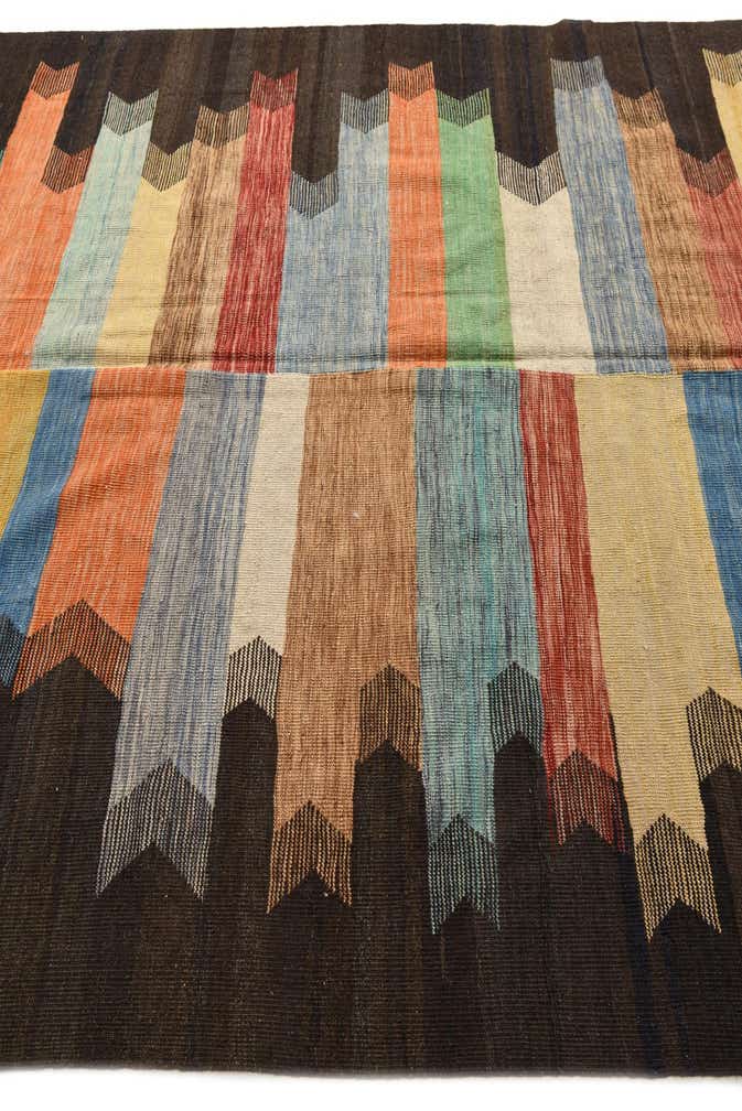 6' 9 x 9' 7 Hand Woven Kilim Modern Wool Rug