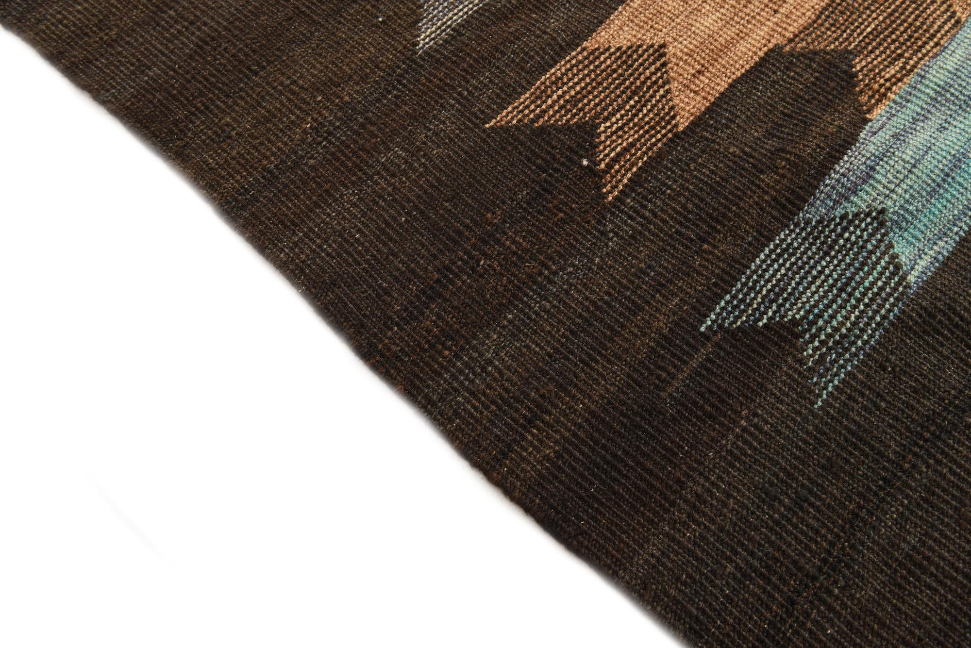 6' 9 x 9' 7 Hand Woven Kilim Modern Wool Rug