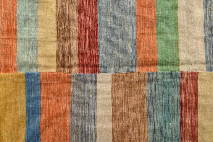 6' 9 x 9' 7 Hand Woven Kilim Modern Wool Rug