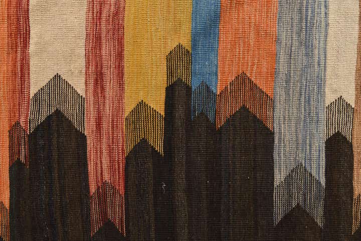 6' 9 x 9' 7 Hand Woven Kilim Modern Wool Rug