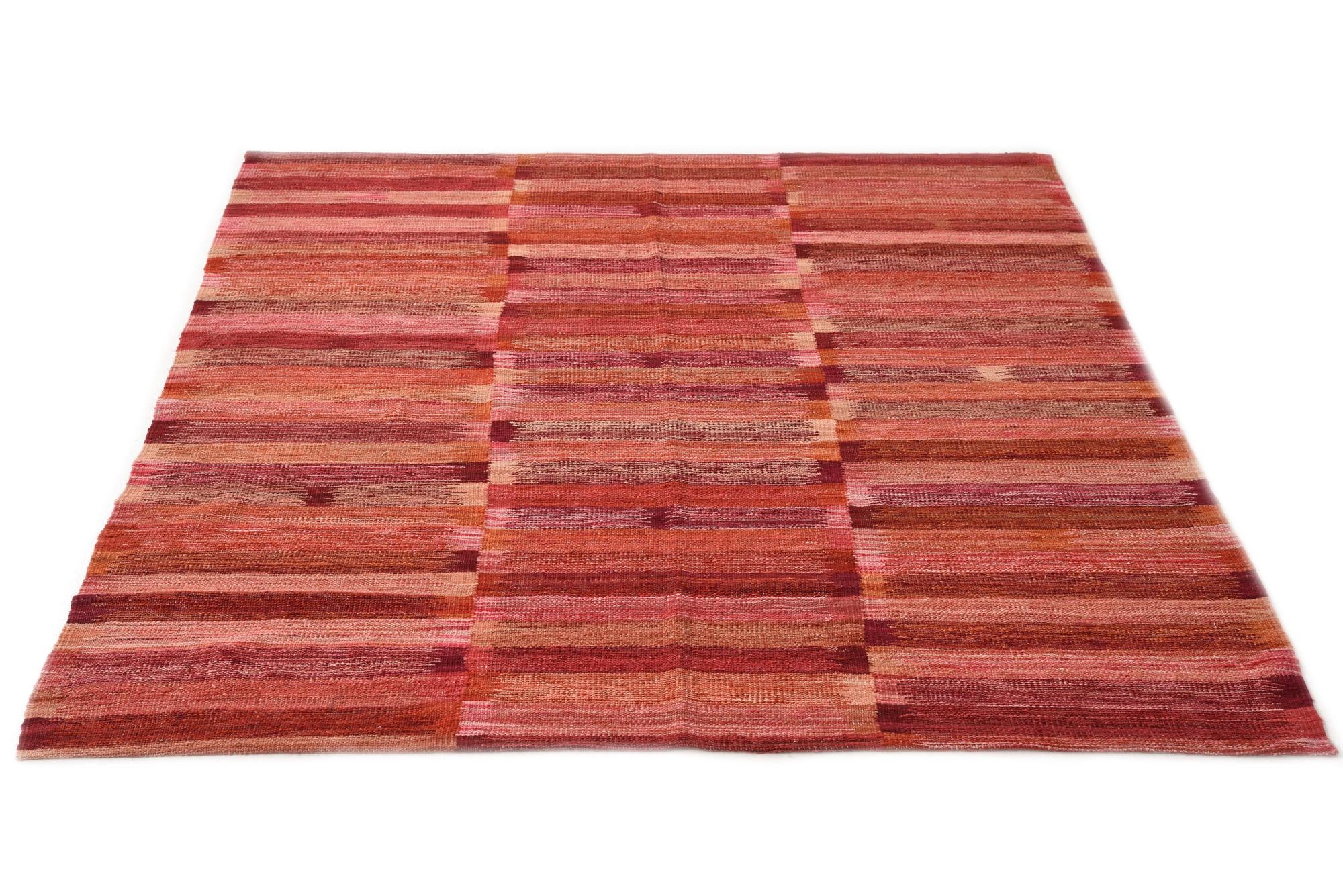 5' 3 x 6' 4 Hand Woven Kilim Modern Wool Rug
