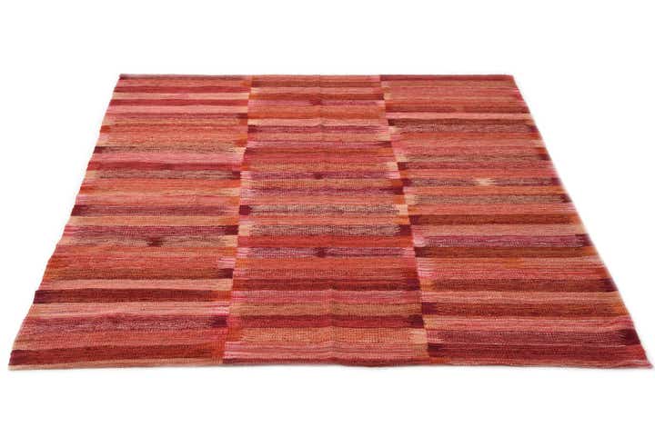 5' 3 x 6' 4 Hand Woven Kilim Modern Wool Rug