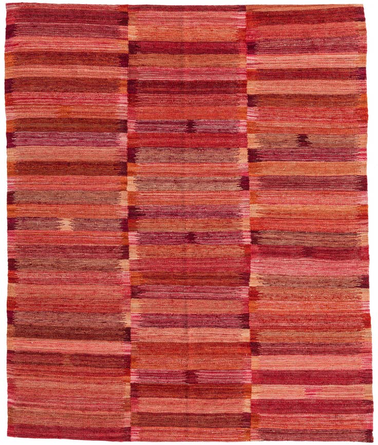 Detail image of 5' 3 x 6' 4 Hand Woven Kilim Modern Wool Rug