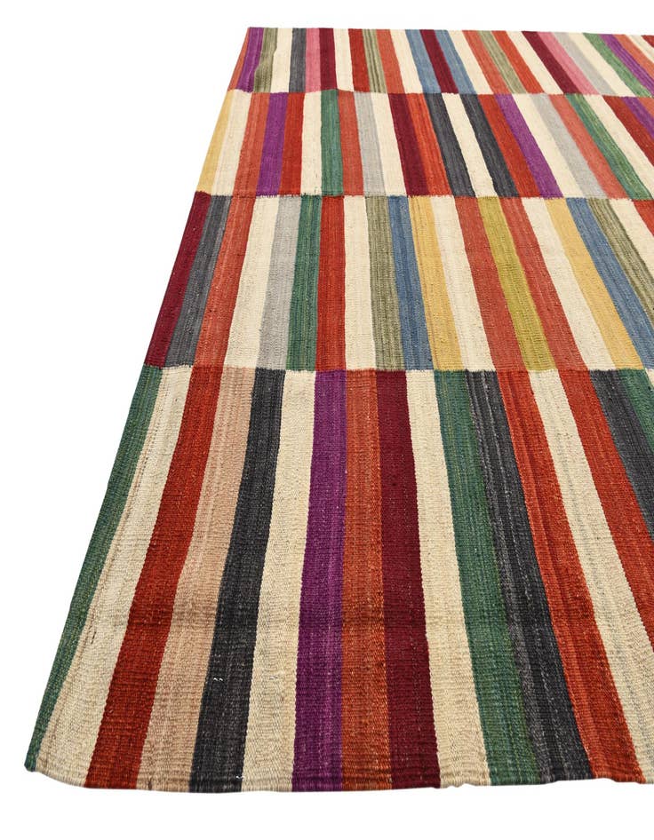 Detail image of 6' x 7' 10  Hand Woven Kilim Modern Wool Rug