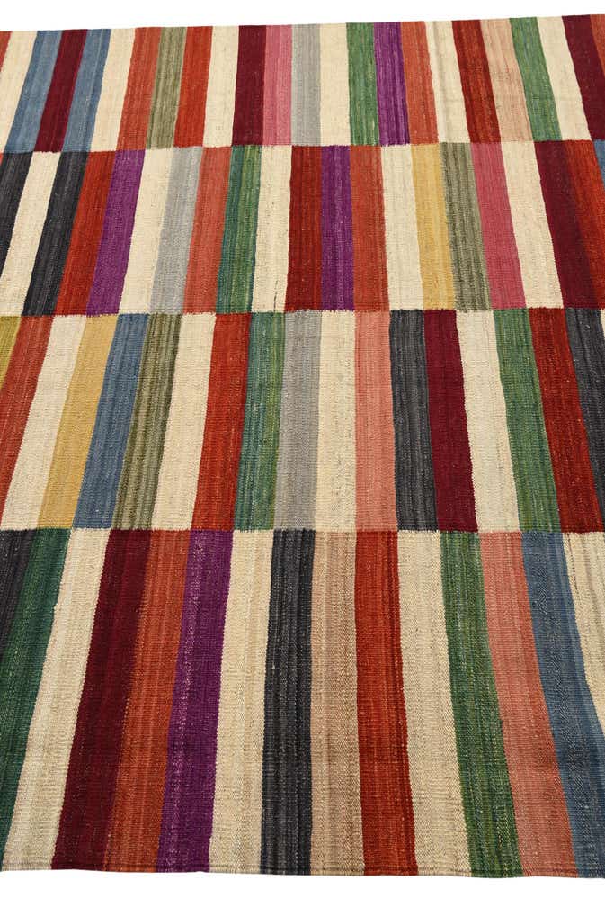 6' x 7' 10 Hand Woven Kilim Modern Wool Rug