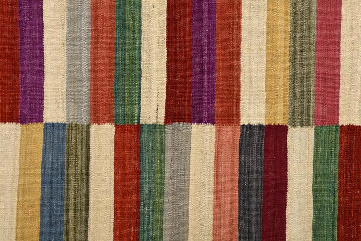 Detail image of 6' x 7' 10 Hand Woven Kilim Modern Wool Rug
