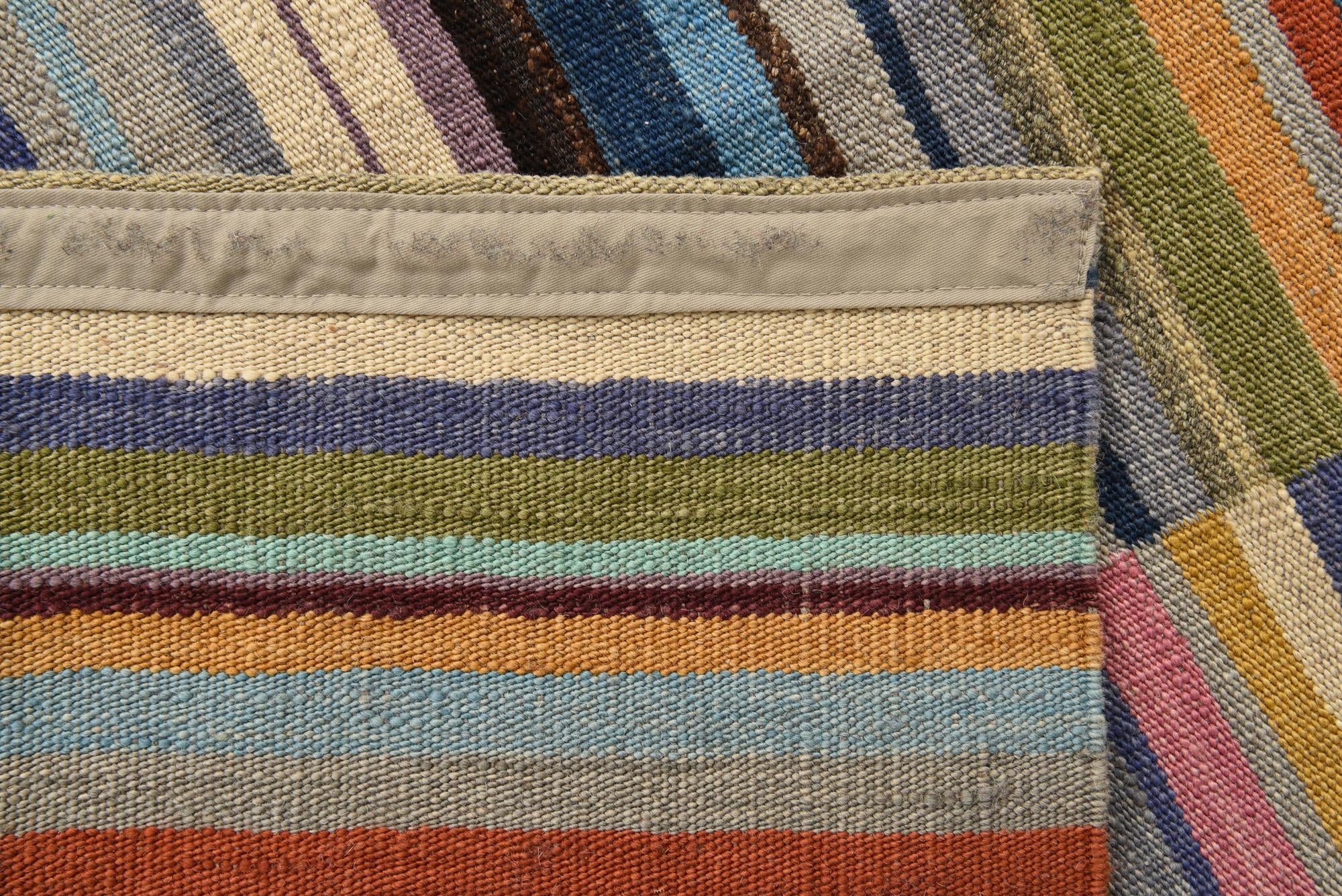 4' 7 x 6' 4 Hand Woven Kilim Modern Wool Rug
