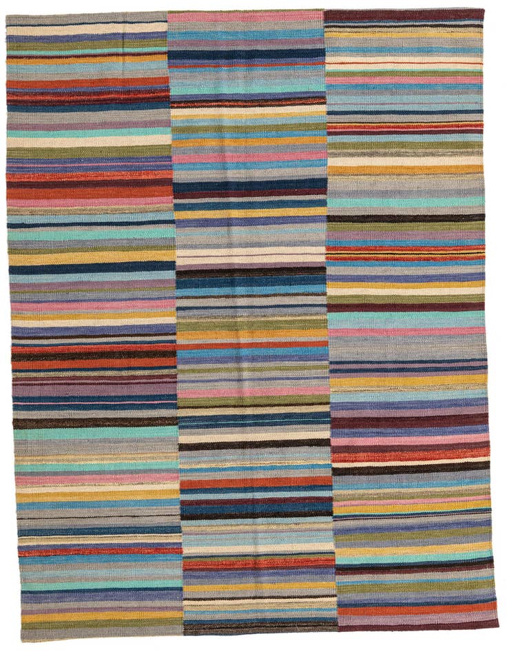 Detail image of 4' 7 x 6' 4 Hand Woven Kilim Modern Wool Rug