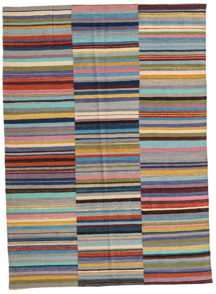 4' 7 x 6' 4 Hand Woven Kilim Modern Wool Rug