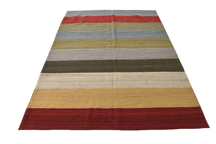 Detail image of 5' 10 x 7' 10 Hand Woven Kilim Modern Wool Rug