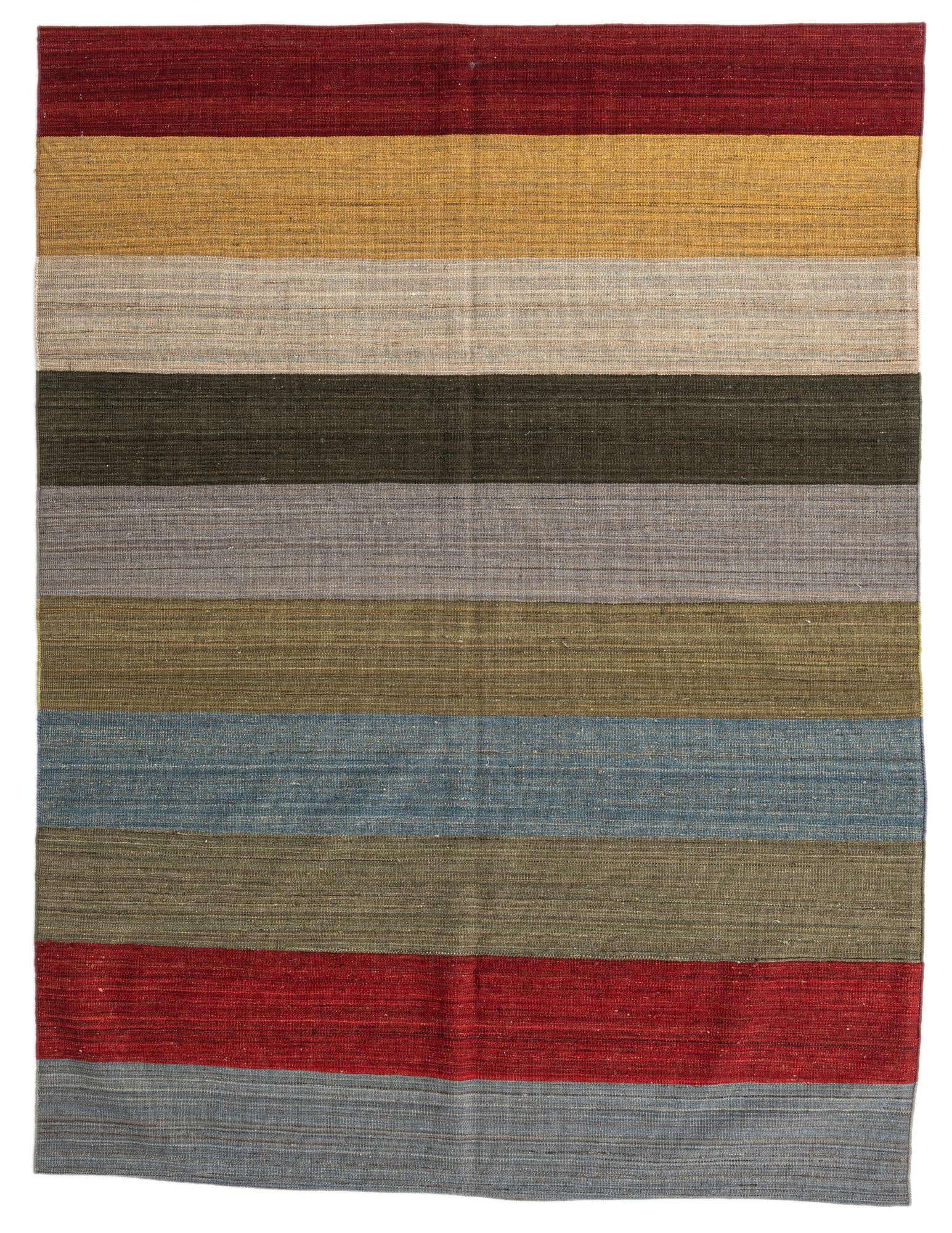 5' 10 x 7' 10 Hand Woven Kilim Modern Wool Rug