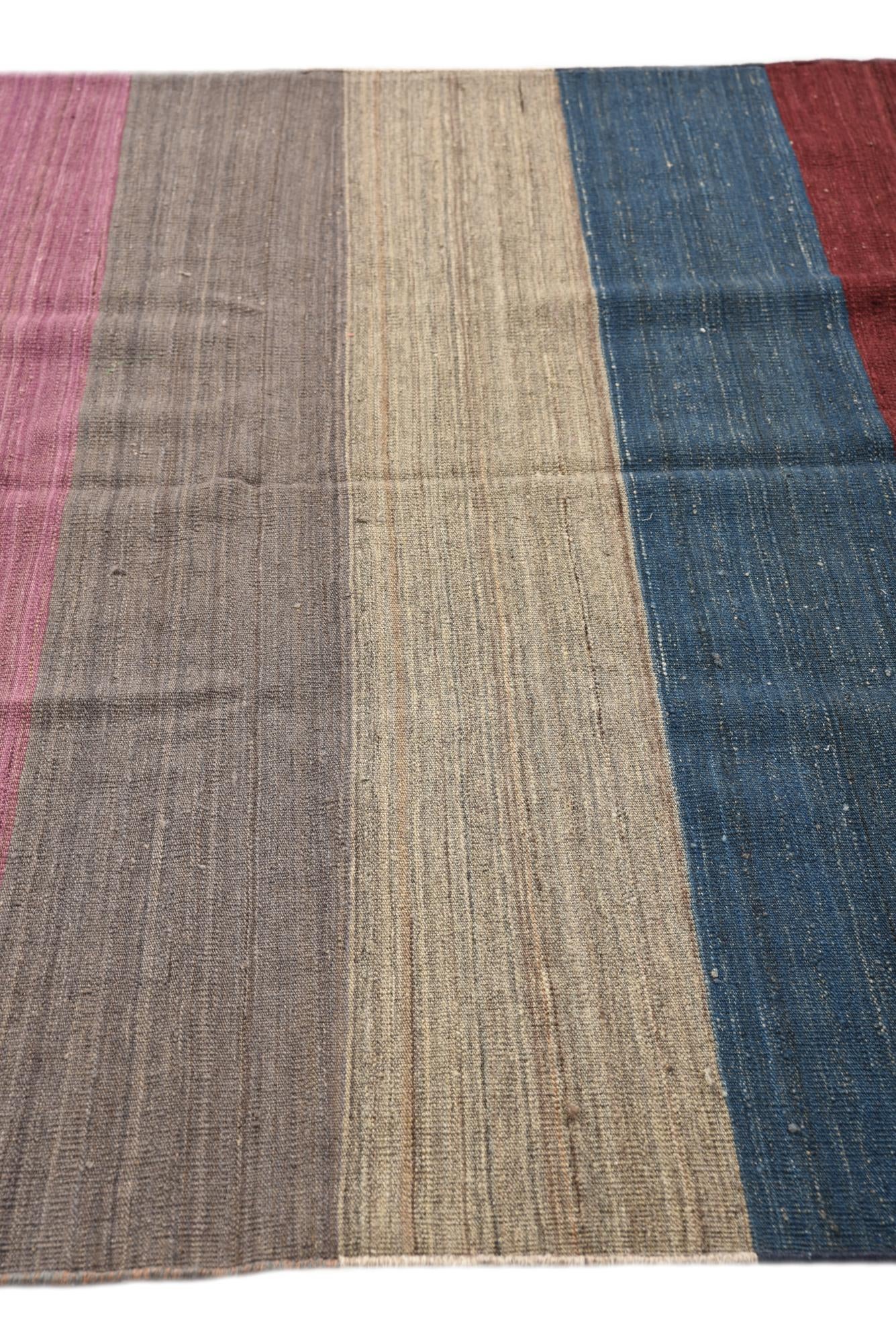 5' 10 x 8' 2 Hand Woven Kilim Modern Wool Rug