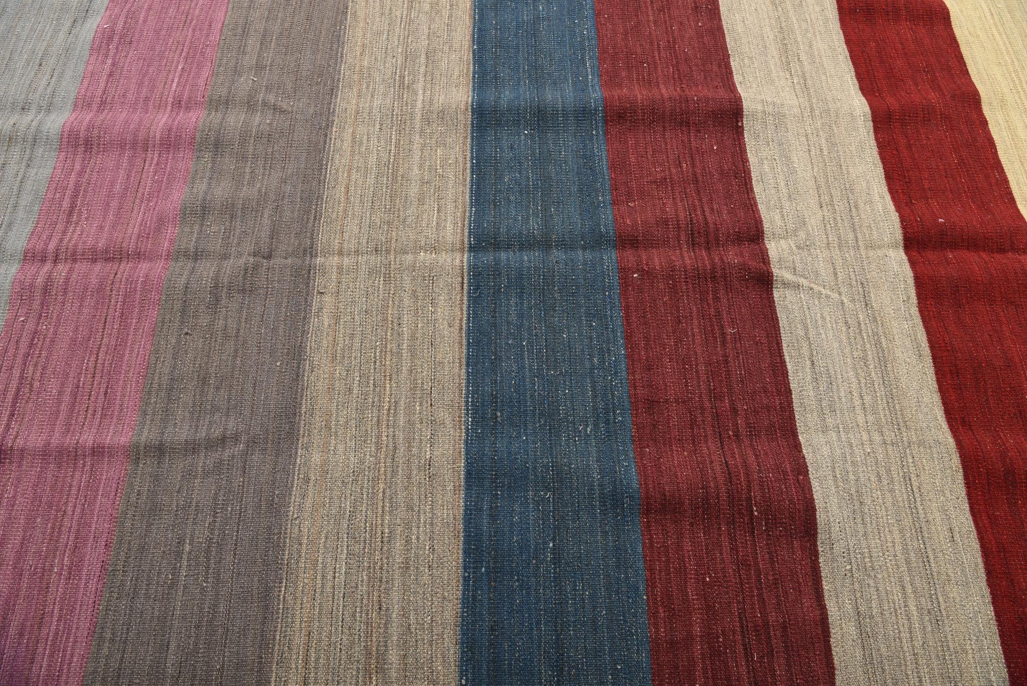 5' 10 x 8' 2 Hand Woven Kilim Modern Wool Rug