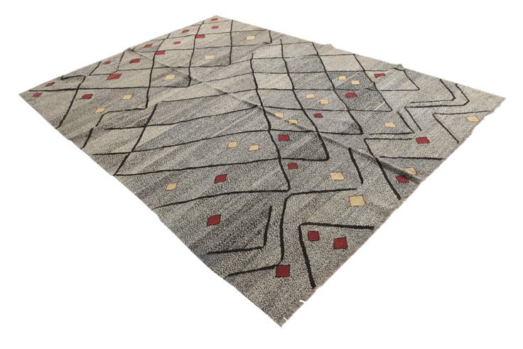Detail image of 7' 3 x 9' Hand Woven Kilim Modern Wool Rug