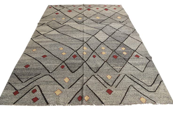 Detail image of 7' 3 x 9' Hand Woven Kilim Modern Wool Rug