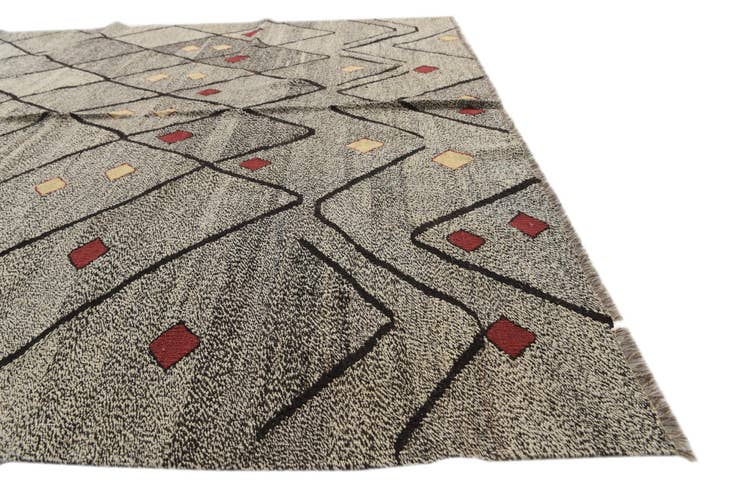 Detail image of 7' 3 x 9' Hand Woven Kilim Modern Wool Rug