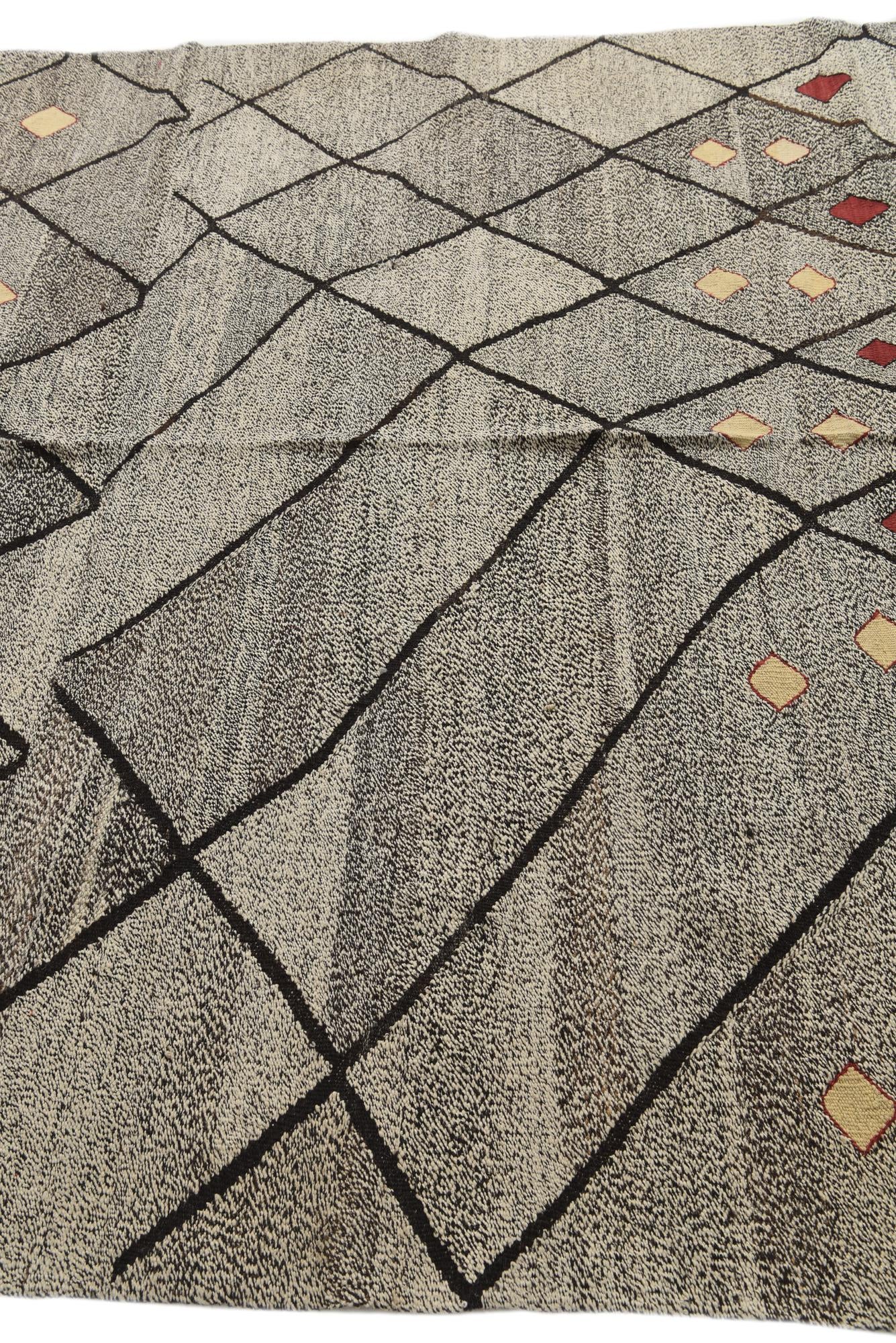 7' 3 x 9' Hand Woven Kilim Modern Wool Rug
