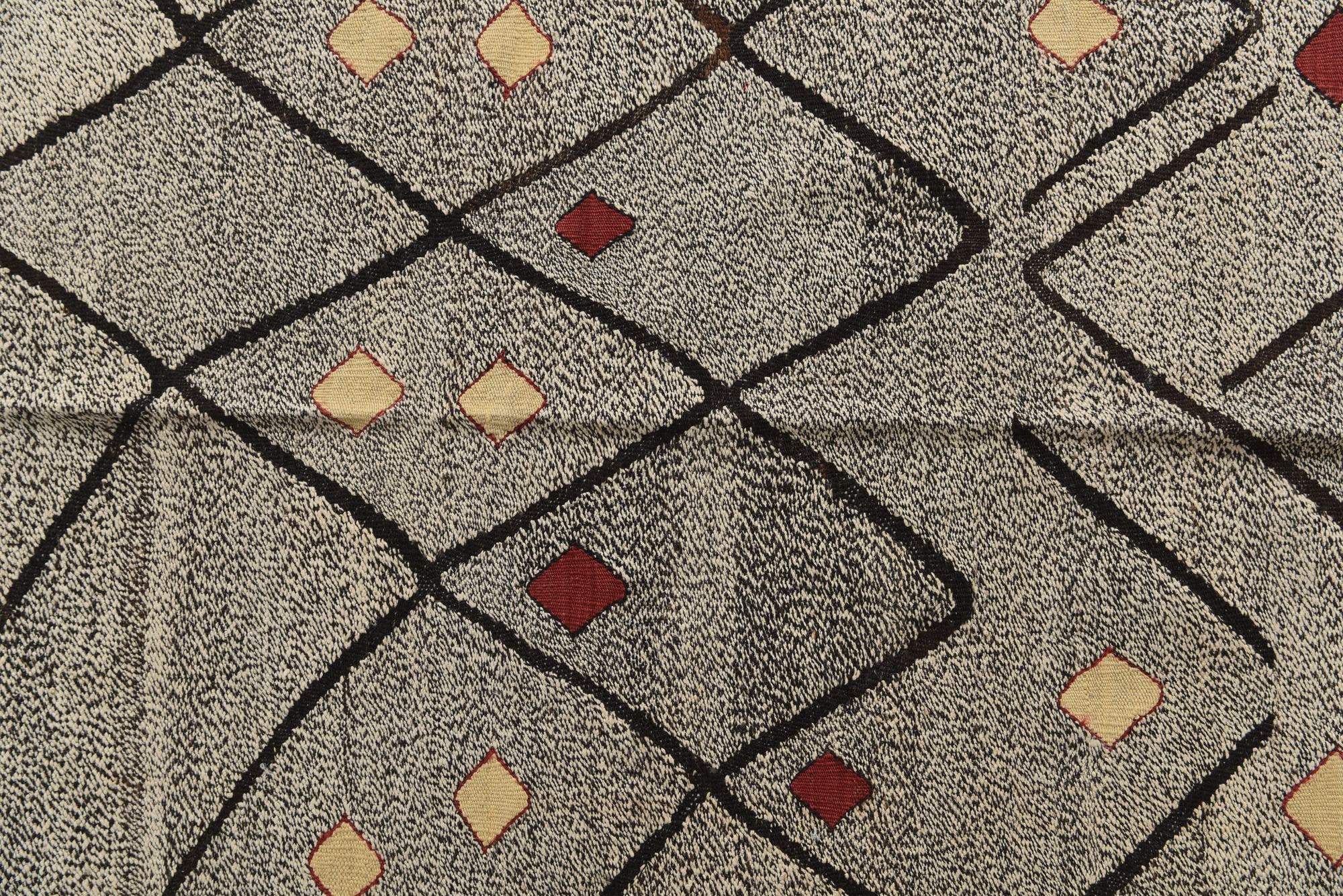 7' 3 x 9' Hand Woven Kilim Modern Wool Rug