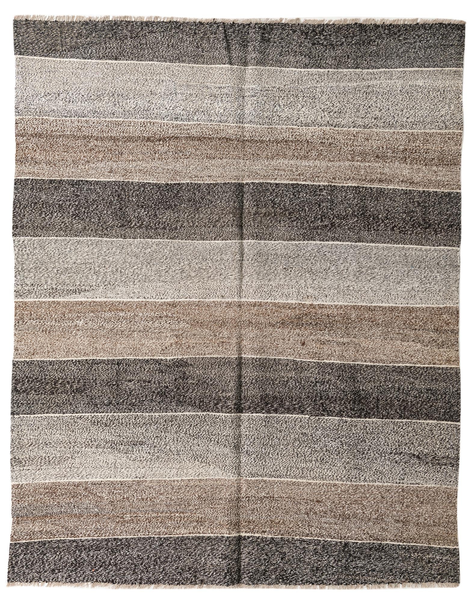 7' 3 x 9' Hand Woven Kilim Modern Wool Rug