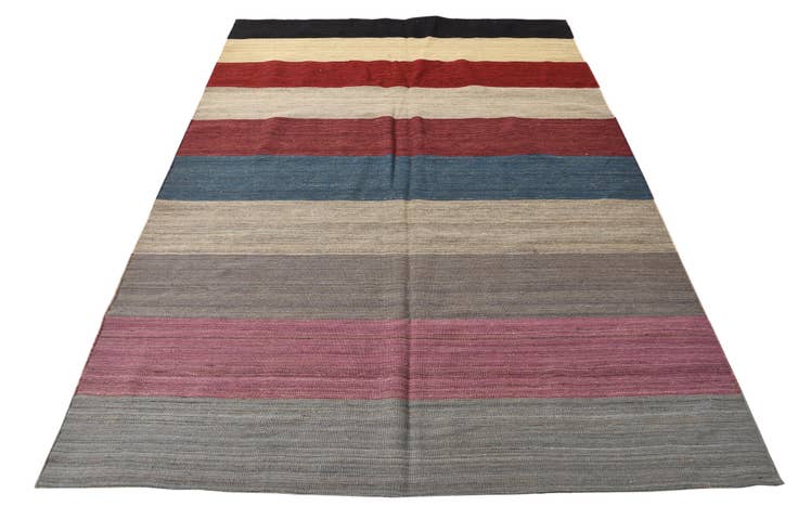 Detail image of 5' 7 x 8' Hand Woven Kilim Modern Wool Rug