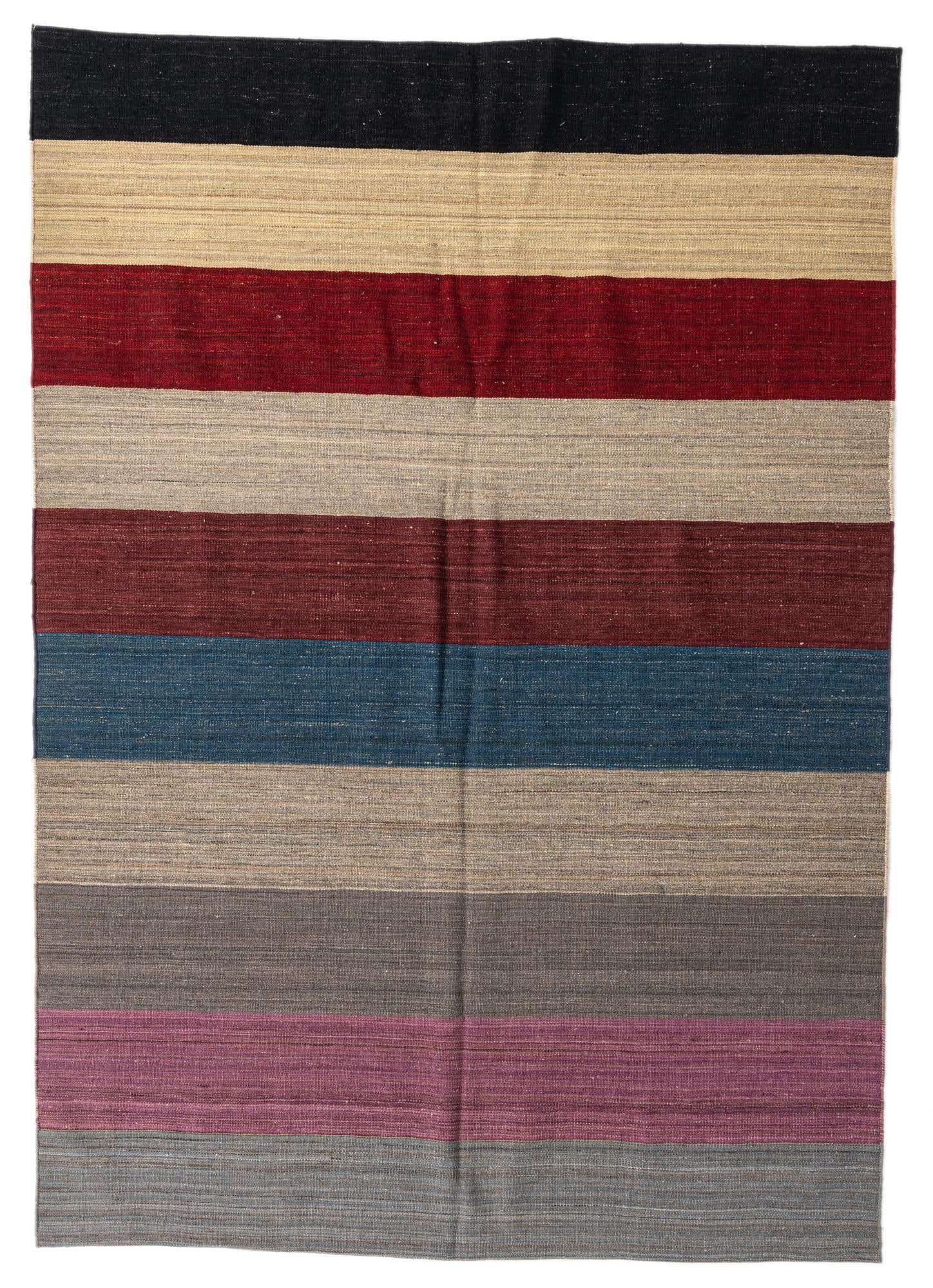 5' 7 x 8' Hand Woven Kilim Modern Wool Rug